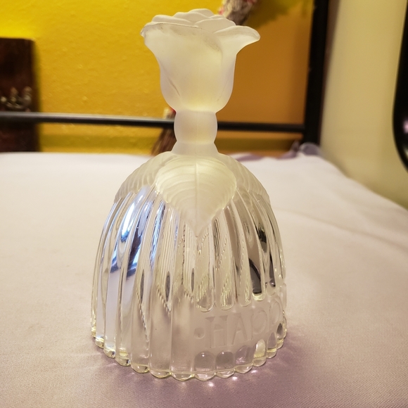 Vtg 70s Goebel Crystal Frosted Rose Birthday Bell - Picture 9 of 10